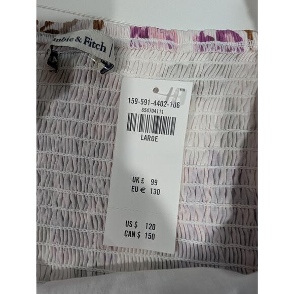 Abercrombie & Fitch Dress Womens Large Purple Emerson Puff Sleeve Midi NWT - Picture 6 of 11